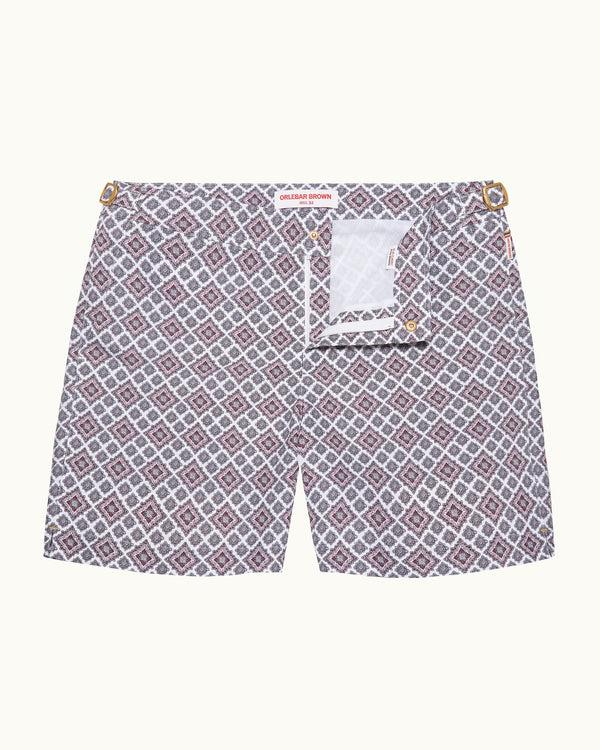 orlebar brown Orlebar Brown | Men's Mid-Length Paisley Print Swim Shorts in Pink Lemonade – ORLEBAR BROWN