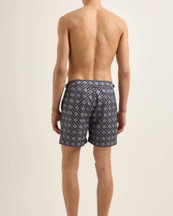 Orlebar Brown Orlebar Brown | Men's Mid-Length Paisley Season Print Swim Shorts In Night Iris – ORLEBAR BROWN
