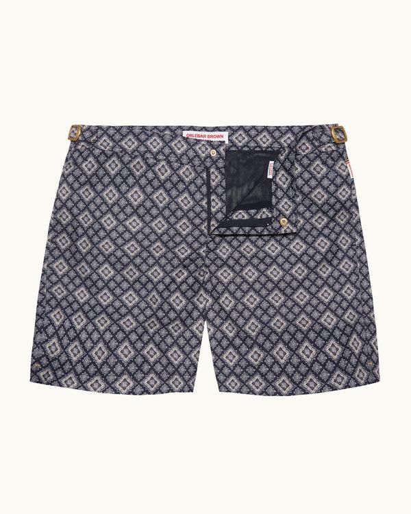 orlebar brown Orlebar Brown | Men's Mid-Length Paisley Season Print Swim Shorts in Night Iris – ORLEBAR BROWN