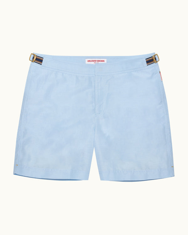 orlebar brown Orlebar Brown | Men's Mid-Length Tape Stripe Linen Blend Swim Shorts in Springwater Blue – ORLEBAR BROWN
