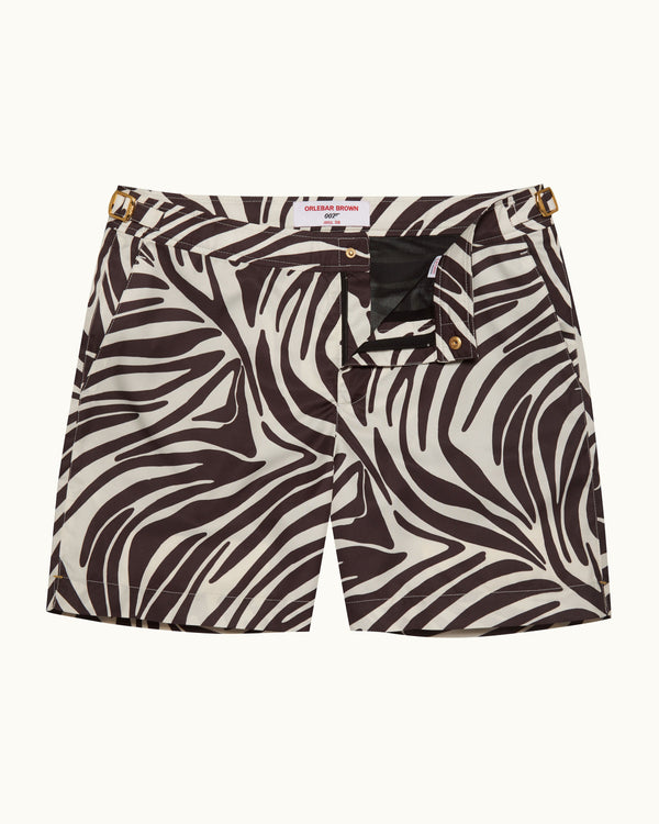 orlebar brown Orlebar Brown | Men's Mid-Length Zebra Print Swim Shorts in Cream | 007 Gold Collection – ORLEBAR BROWN