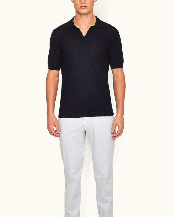 Orlebar Brown Orlebar Brown | Men's Navy Night Iris Tailored Fit Mercerised Cotton Polo Shirt – ORLEBAR BROWN