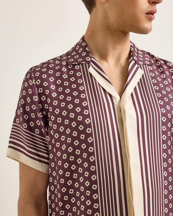Orlebar Brown Orlebar Brown | Men's Relaxed Fit Capri Collar Lumina Print Silk Shirt – ORLEBAR BROWN