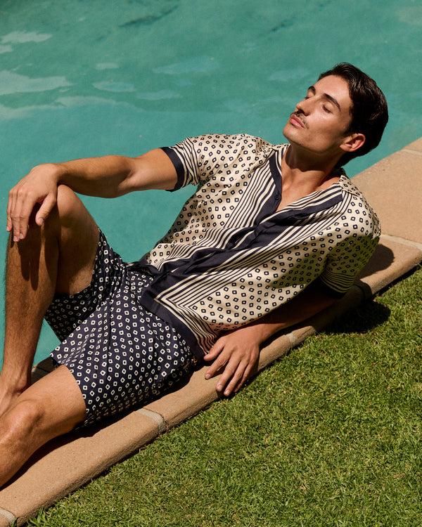 Orlebar Brown Orlebar Brown | Men's Relaxed Fit Capri Collar Lumina Print Silk Shirt – ORLEBAR BROWN