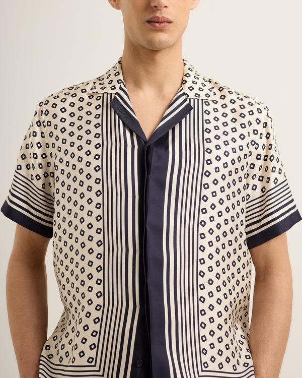 Orlebar Brown Orlebar Brown | Men's Relaxed Fit Capri Collar Lumina Print Silk Shirt – ORLEBAR BROWN