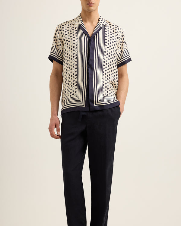 Orlebar Brown Orlebar Brown | Men's Relaxed Fit Capri Collar Lumina Print Silk Shirt – ORLEBAR BROWN