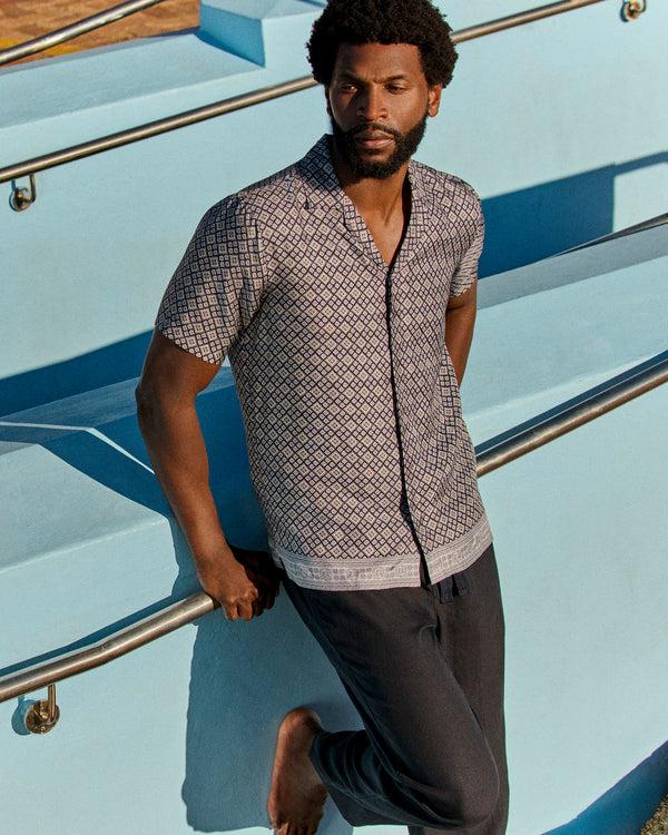 Orlebar Brown Orlebar Brown | Men's Relaxed Fit Capri Collar Paisley Season Print Silk Shirt – ORLEBAR BROWN