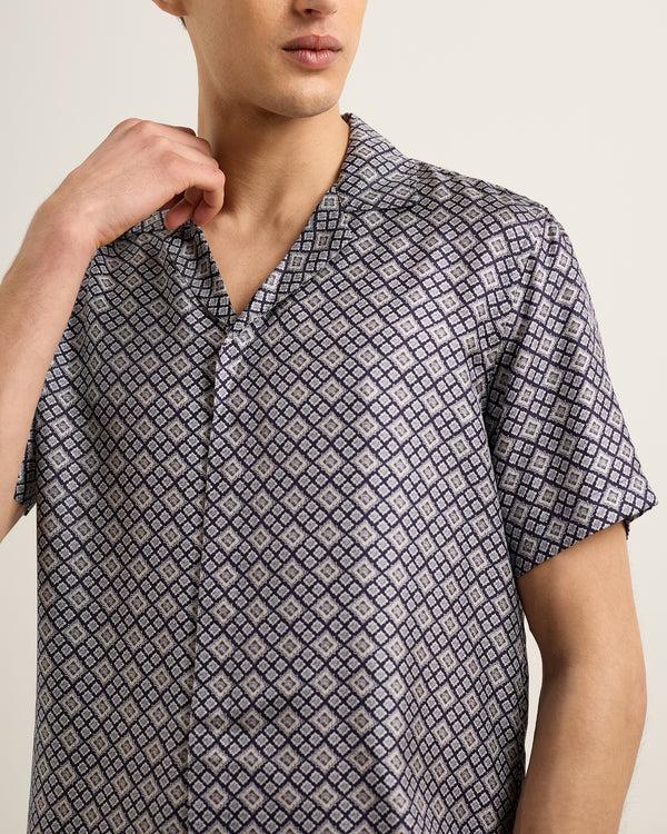 Orlebar Brown Orlebar Brown | Men's Relaxed Fit Capri Collar Paisley Season Print Silk Shirt – ORLEBAR BROWN