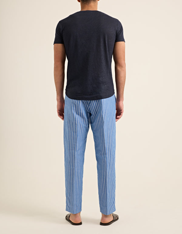 Orlebar Brown Orlebar Brown | Men's Relaxed Fit Deckchair Stripe Trousers In Catalina Blue/White Sand – ORLEBAR BROWN