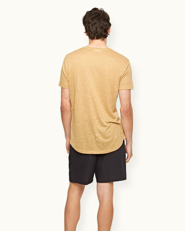 Orlebar Brown Orlebar Brown | Men's Relaxed Fit Drawcord Linen Shorts In Night Iris Blue – ORLEBAR BROWN