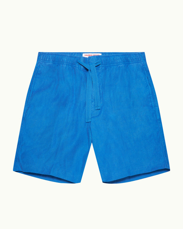 orlebar brown Orlebar Brown | Men's Relaxed Fit Drawcord Linen Shorts in Catalina Blue – ORLEBAR BROWN