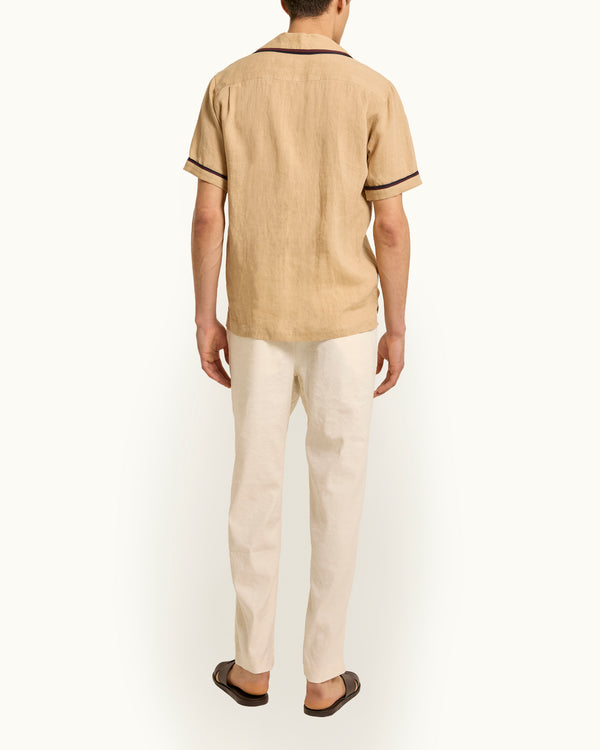 Orlebar Brown Orlebar Brown | Men's Relaxed Fit Garment Dye Cotton Trousers In Latte Cream – ORLEBAR BROWN
