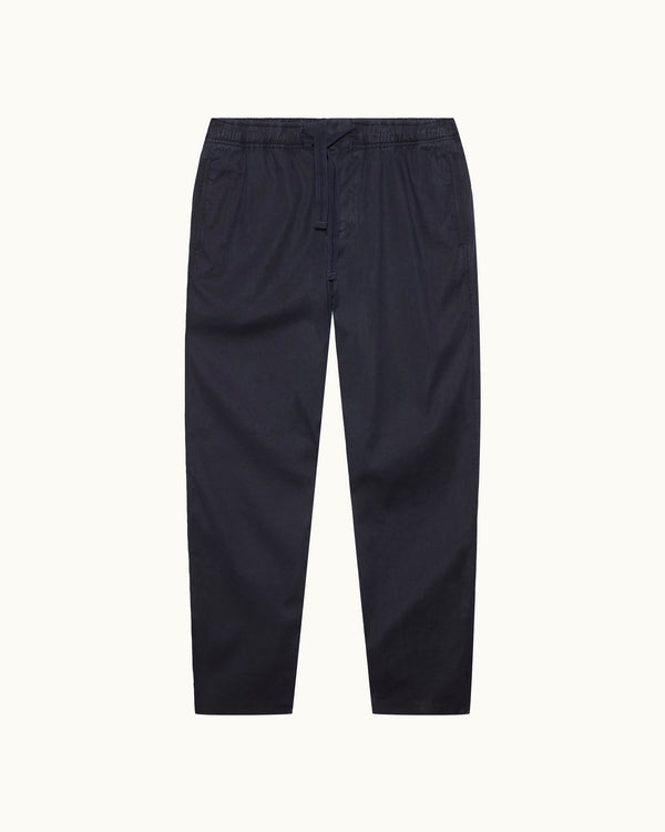 orlebar brown Orlebar Brown | Men's Relaxed Fit Garment Dye Cotton Trousers in Night Iris Blue – ORLEBAR BROWN