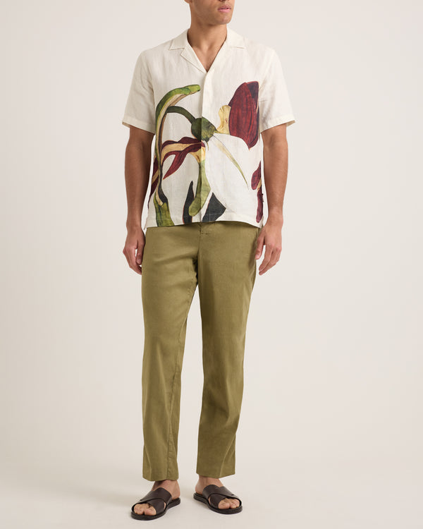 Orlebar Brown Orlebar Brown | Men's Relaxed Fit Garment Dye Cotton Trousers In Agave Green – ORLEBAR BROWN