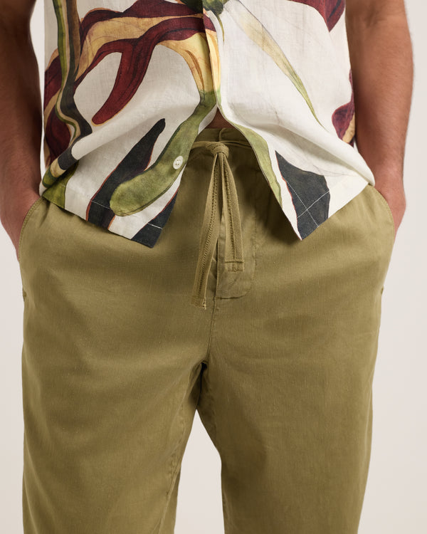 Orlebar Brown Orlebar Brown | Men's Relaxed Fit Garment Dye Cotton Trousers In Agave Green – ORLEBAR BROWN