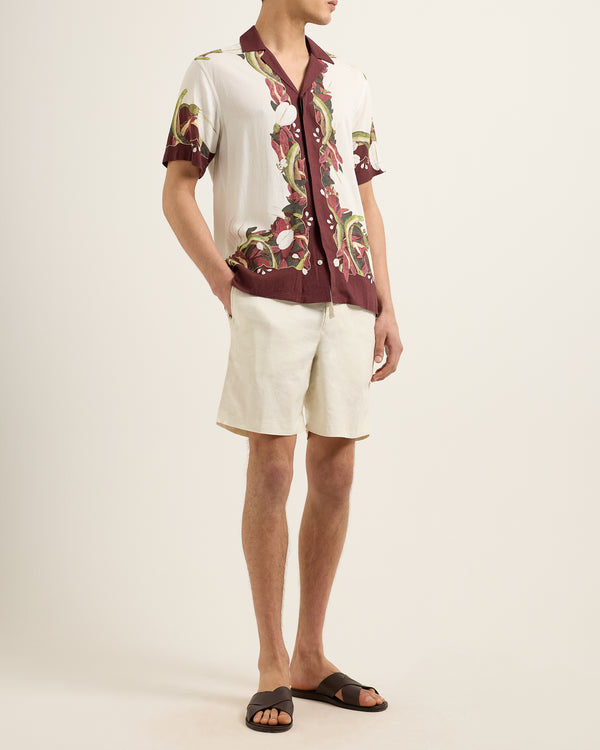 Orlebar Brown Orlebar Brown | Men's Relaxed Fit Linen Capri Collar Orchis Print Shirt – ORLEBAR BROWN