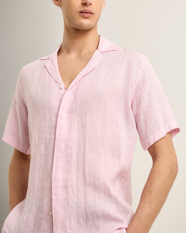 Orlebar Brown Orlebar Brown | Men's Relaxed Fit Linen Capri Collar Shirt In Rodeo Pink – ORLEBAR BROWN