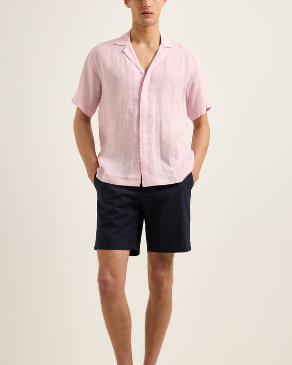 Orlebar Brown Orlebar Brown | Men's Relaxed Fit Linen Capri Collar Shirt In Rodeo Pink – ORLEBAR BROWN