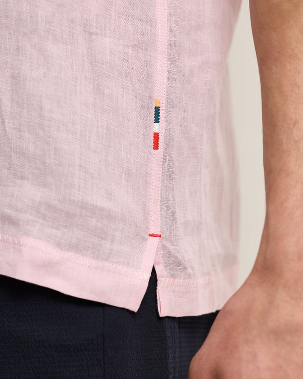 Orlebar Brown Orlebar Brown | Men's Relaxed Fit Linen Capri Collar Shirt In Rodeo Pink – ORLEBAR BROWN