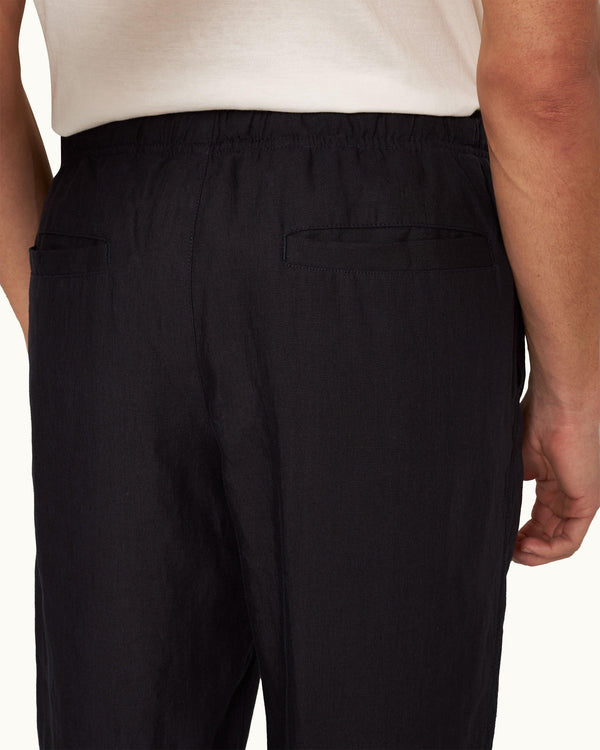 Orlebar Brown Orlebar Brown | Men's Relaxed Fit Linen Trousers In Night Iris Blue – ORLEBAR BROWN