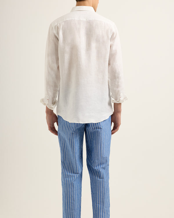 Orlebar Brown Orlebar Brown | Men's Relaxed Fit Open Placket Shirt With Bib Embroidery – ORLEBAR BROWN