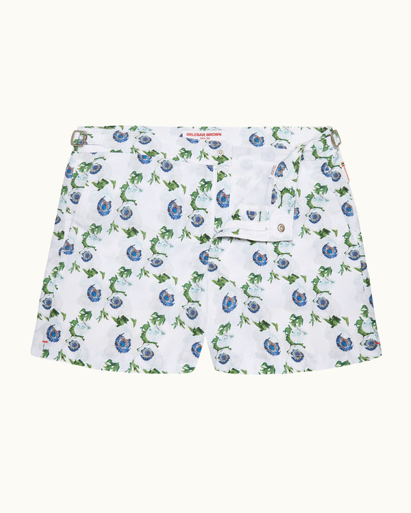 orlebar brown Orlebar Brown | Men's Shorter-Length Coronaria Print Swim Shorts in White Sand – ORLEBAR BROWN