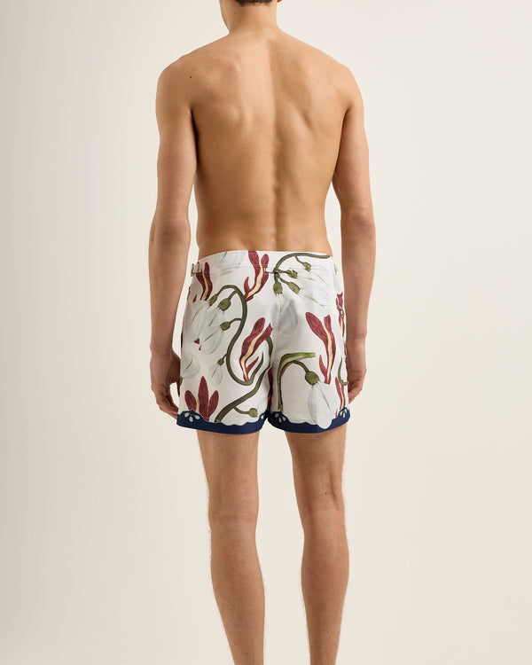 Orlebar Brown Orlebar Brown | Men's Shorter-Length Orchis Print Swim Shorts In Night Iris – ORLEBAR BROWN