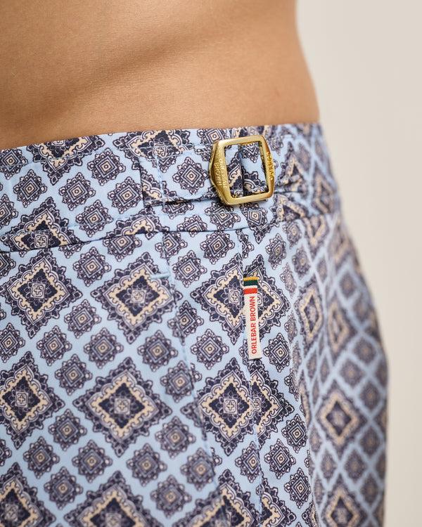 Orlebar Brown Orlebar Brown | Men's Shorter-Length Paisley Season Print Swim Shorts In Wave Blue – ORLEBAR BROWN