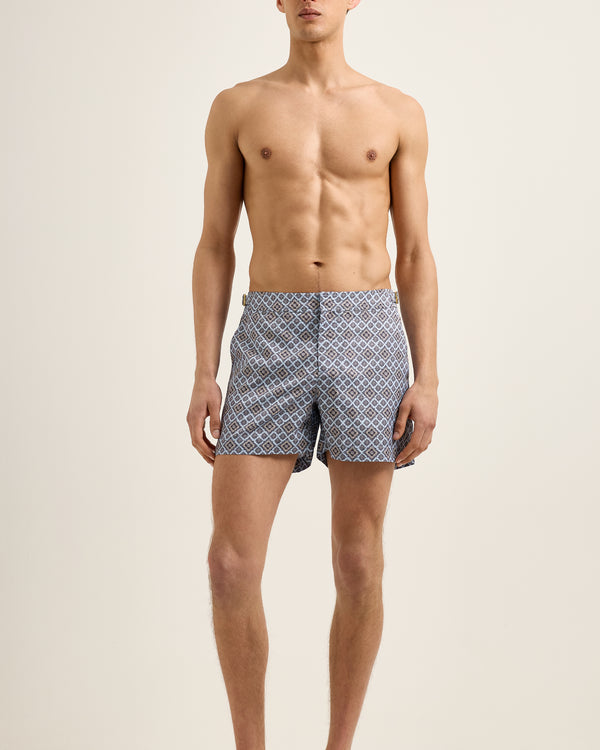 Orlebar Brown Orlebar Brown | Men's Shorter-Length Paisley Season Print Swim Shorts In Wave Blue – ORLEBAR BROWN