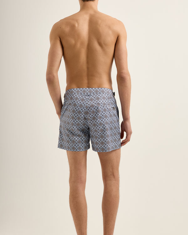 Orlebar Brown Orlebar Brown | Men's Shorter-Length Paisley Season Print Swim Shorts In Wave Blue – ORLEBAR BROWN