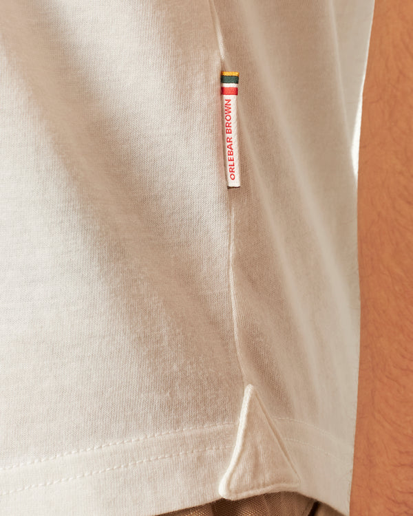 Orlebar Brown Orlebar Brown | Men's Tailored Fit Cotton-Silk Polo Shirt In Off White – ORLEBAR BROWN