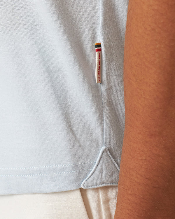 Orlebar Brown Orlebar Brown | Men's Tailored Fit Cotton-Silk Polo Shirt In Springwater Blue – ORLEBAR BROWN