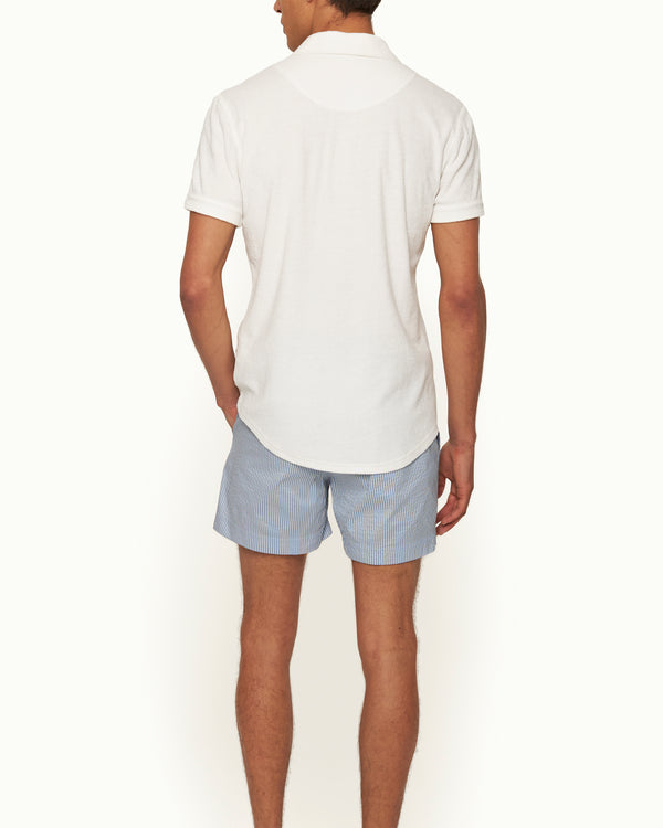 Orlebar Brown Orlebar Brown | Men's Tailored Fit Cotton Towelling Polo Shirt In White – ORLEBAR BROWN