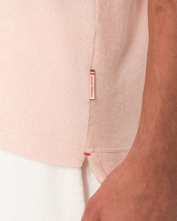 Orlebar Brown Orlebar Brown | Men's Tailored Fit Cotton Towelling Resort Polo Shirt In Pink Sand – ORLEBAR BROWN
