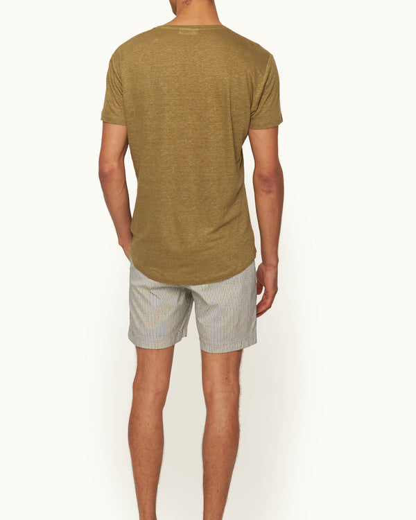 Orlebar Brown Orlebar Brown | Men's Tailored Fit Crewneck Linen T-Shirt In Agave Green – ORLEBAR BROWN