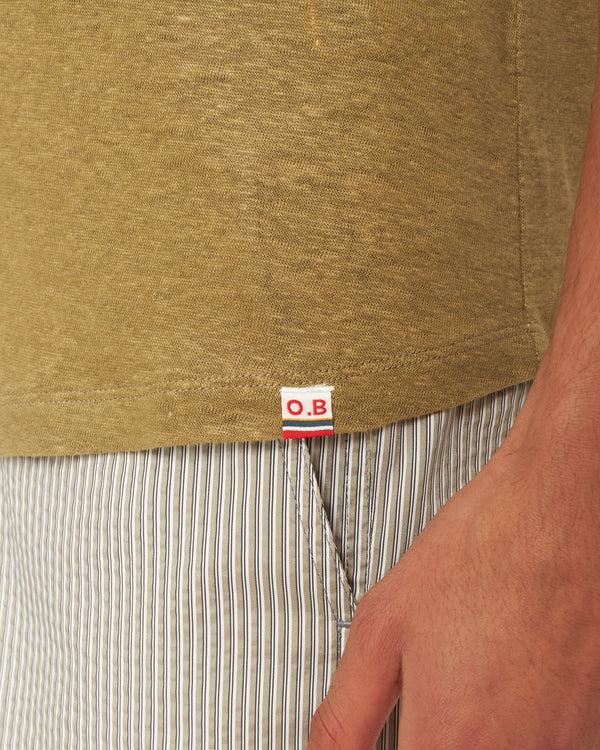 Orlebar Brown Orlebar Brown | Men's Tailored Fit Crewneck Linen T-Shirt In Agave Green – ORLEBAR BROWN