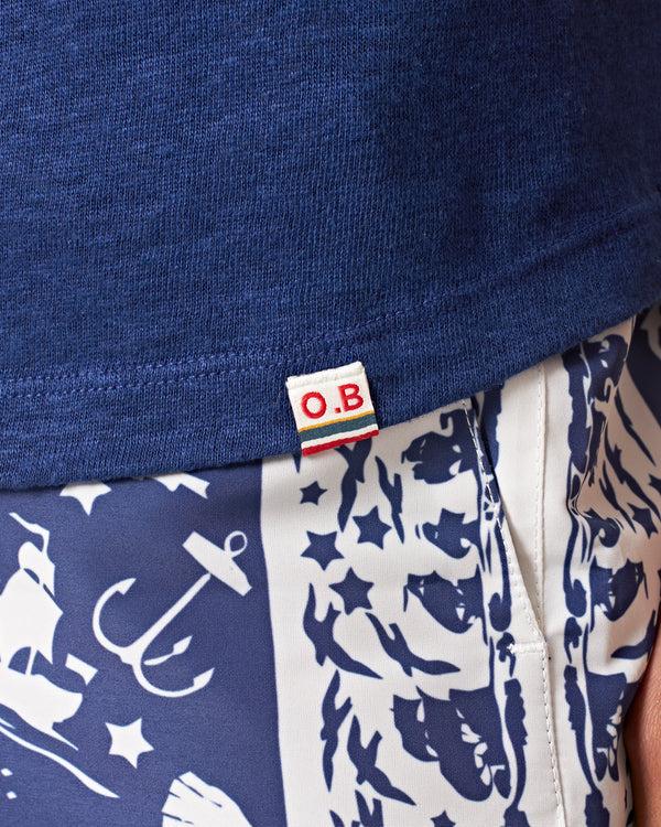 Orlebar Brown Orlebar Brown | Men's Tailored Fit Crewneck Linen T-shirt In River Blue – ORLEBAR BROWN
