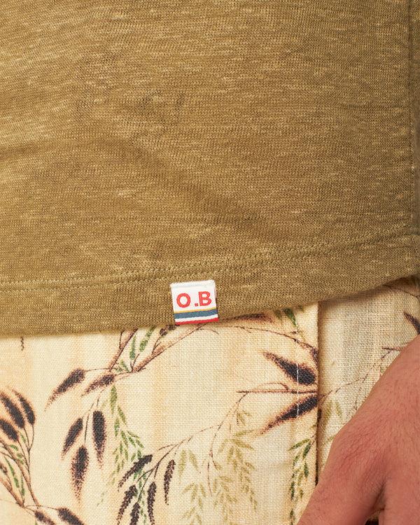 Orlebar Brown Orlebar Brown | Men's Tailored Fit Crewneck Long-Sleeve Linen T-Shirt In Agave Green – ORLEBAR BROWN