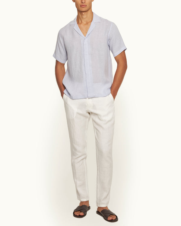 Orlebar Brown Orlebar Brown | Men's Tailored Fit Italian Linen Trousers In White Sand – ORLEBAR BROWN