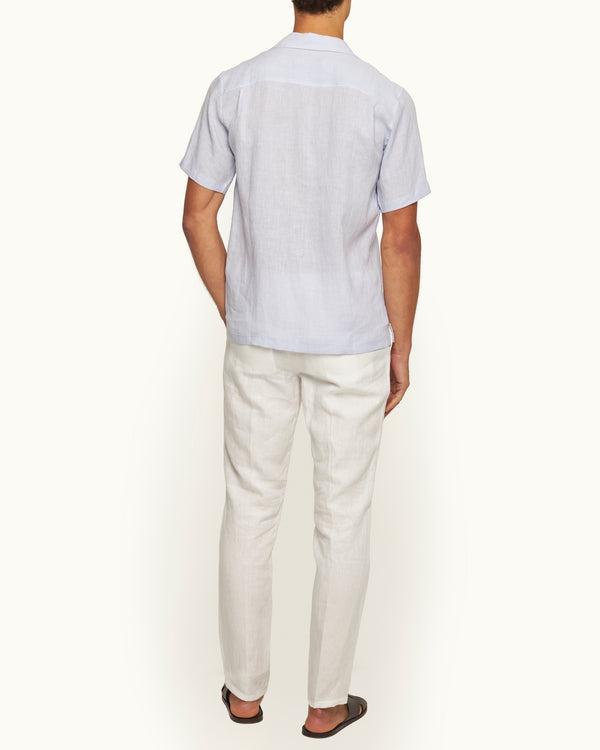 Orlebar Brown Orlebar Brown | Men's Tailored Fit Italian Linen Trousers In White Sand – ORLEBAR BROWN