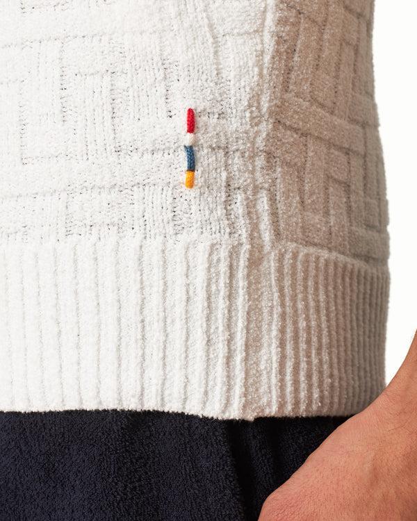 Orlebar Brown Orlebar Brown | Men's Tailored Fit Jacquard Boucle Organic Cotton Polo Shirt In Thasos Beach – ORLEBAR BROWN