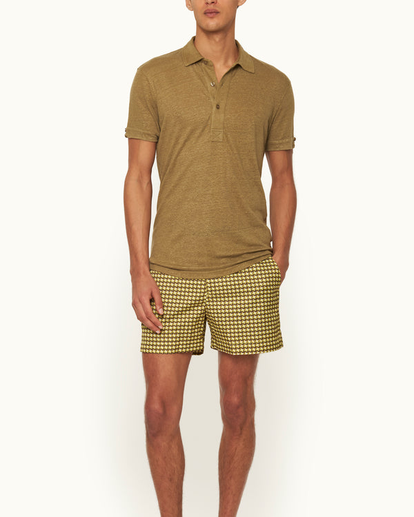 Orlebar Brown Orlebar Brown | Men's Tailored Fit Linen Polo Shirt In Agave Green – ORLEBAR BROWN