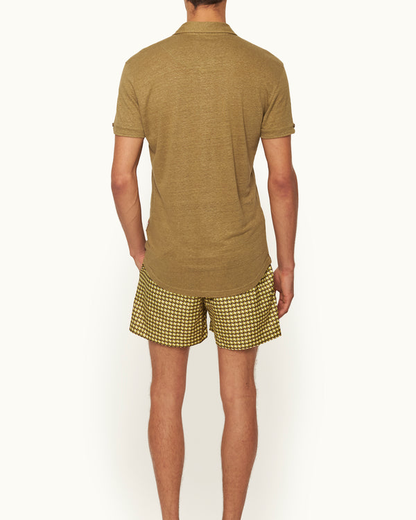 Orlebar Brown Orlebar Brown | Men's Tailored Fit Linen Polo Shirt In Agave Green – ORLEBAR BROWN