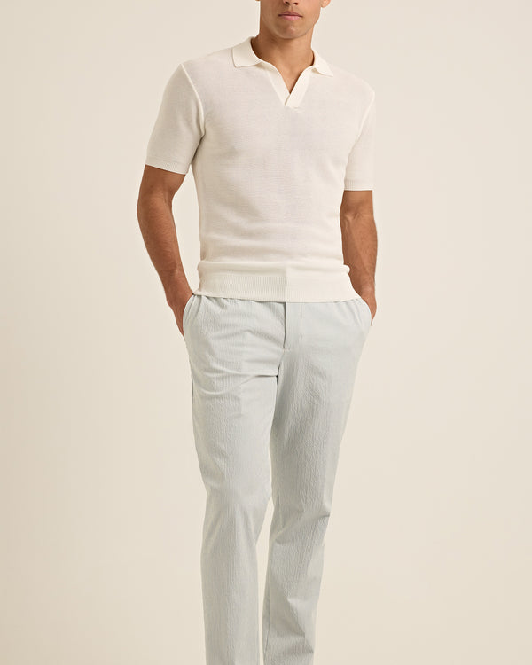 Orlebar Brown Orlebar Brown | Men's Tailored Fit Mercerised Cotton Polo Shirt In Cloud – ORLEBAR BROWN