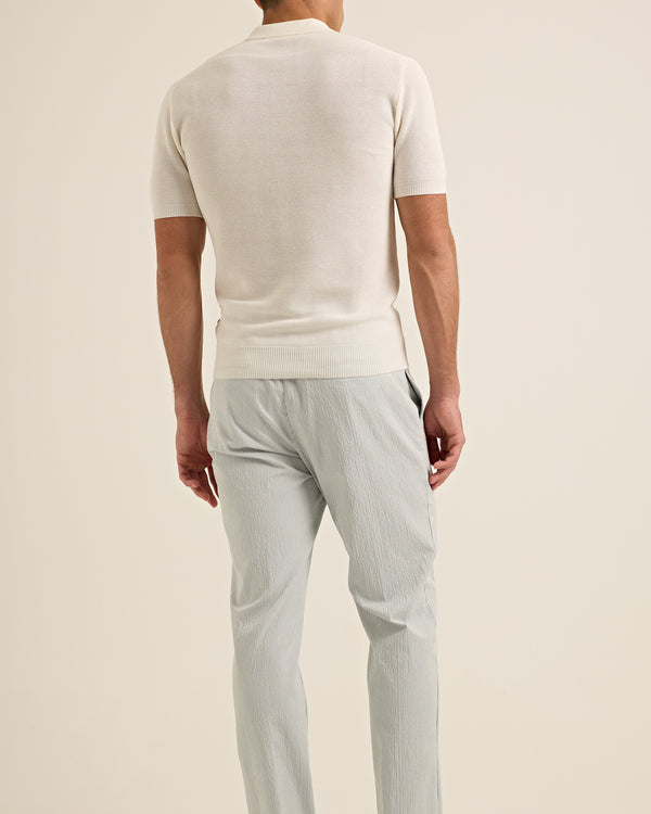 Orlebar Brown Orlebar Brown | Men's Tailored Fit Mercerised Cotton Polo Shirt In Cloud – ORLEBAR BROWN