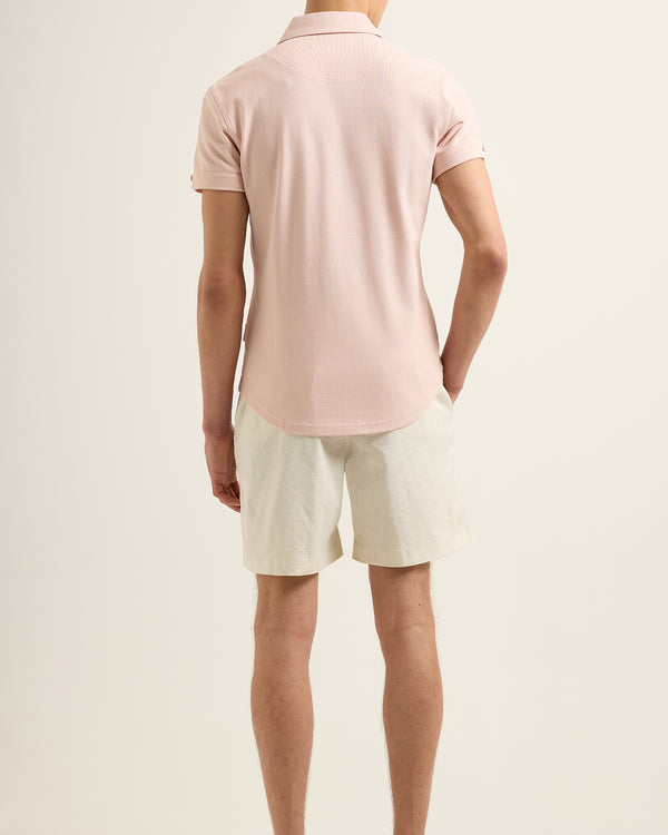Orlebar Brown Orlebar Brown | Men's Tailored Fit Pique Polo Shirt In Pink Sand – ORLEBAR BROWN