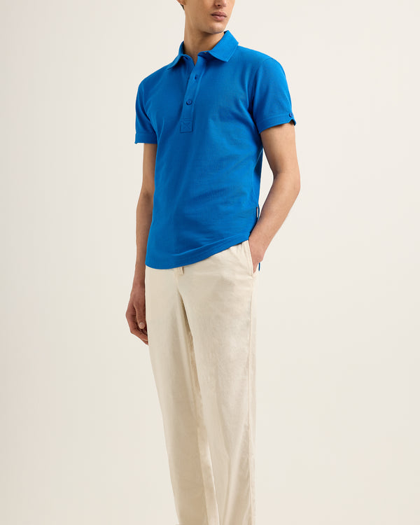 Orlebar Brown Orlebar Brown | Men's Tailored Fit Pique Polo Shirt In Nova Blue – ORLEBAR BROWN