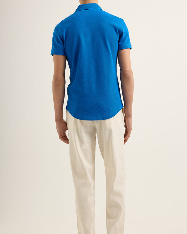 Orlebar Brown Orlebar Brown | Men's Tailored Fit Pique Polo Shirt In Nova Blue – ORLEBAR BROWN