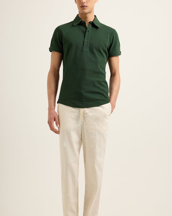 Orlebar Brown Orlebar Brown | Men's Tailored Fit Pique Polo Shirt In Amazonian Green – ORLEBAR BROWN