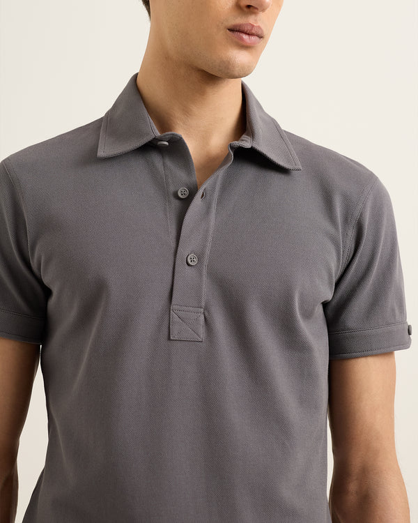 Orlebar Brown Orlebar Brown | Men's Tailored Fit Pique Polo Shirt In Storm Grey – ORLEBAR BROWN